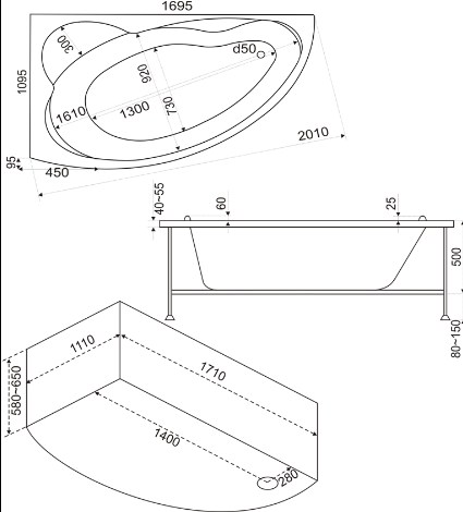 В 00019 Ванна Bas Лагуна Santreyd - Вид №1