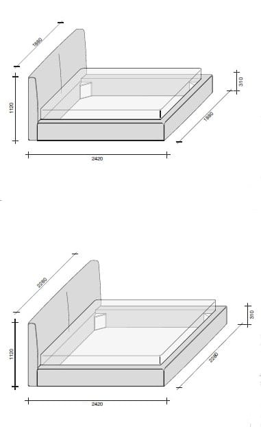Кровать для хранения ткани с мягким изголовьем Lema Колыбельная ARCH-00084981 - Вид №7