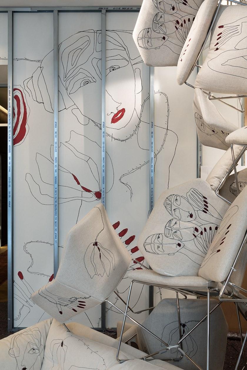 Saba Italia Тканевый стул на санках с подлокотниками New york sun-id-1362757 - Вид №11