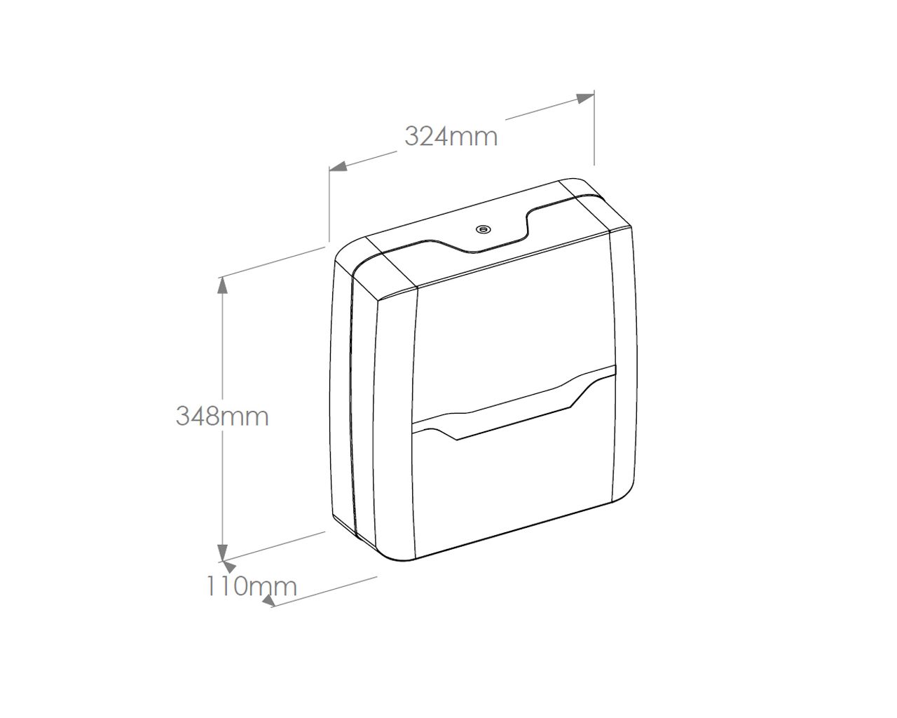 AHB102 Контейнер для полотенец HARMONY SLIM, пластик, прозрачный белый Merida  - Вид №2