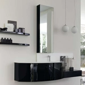 Комбинация ванной комнаты SY13 в отделке Corian integrato/122 Nero MILLDUE SYMI