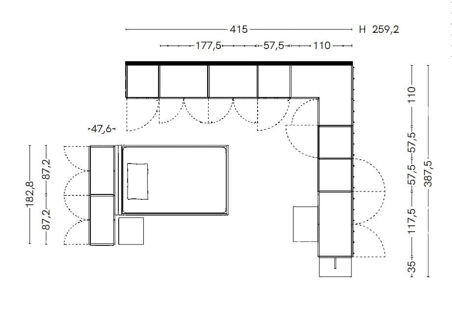 Модульный мостовой шкаф Zalf Alterna ARCH-00103491 - Вид №14