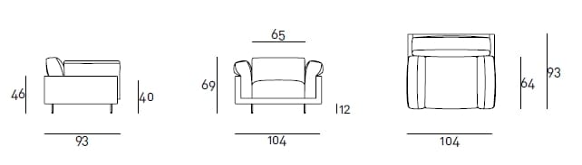 Тканевое кресло с подлокотниками Living Divani Echoo ARCH-00036337 - Вид №3
