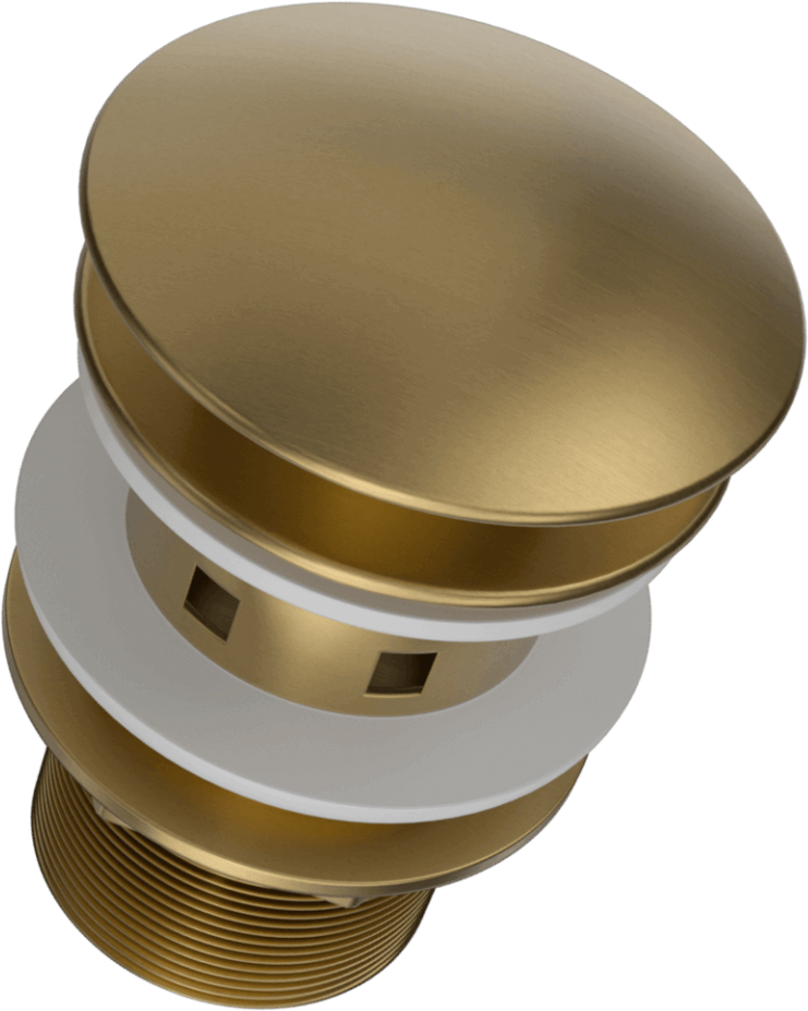 A856-L Слив для раковины «клик-клак» из нержавеющей стали без прорезей, с переливом