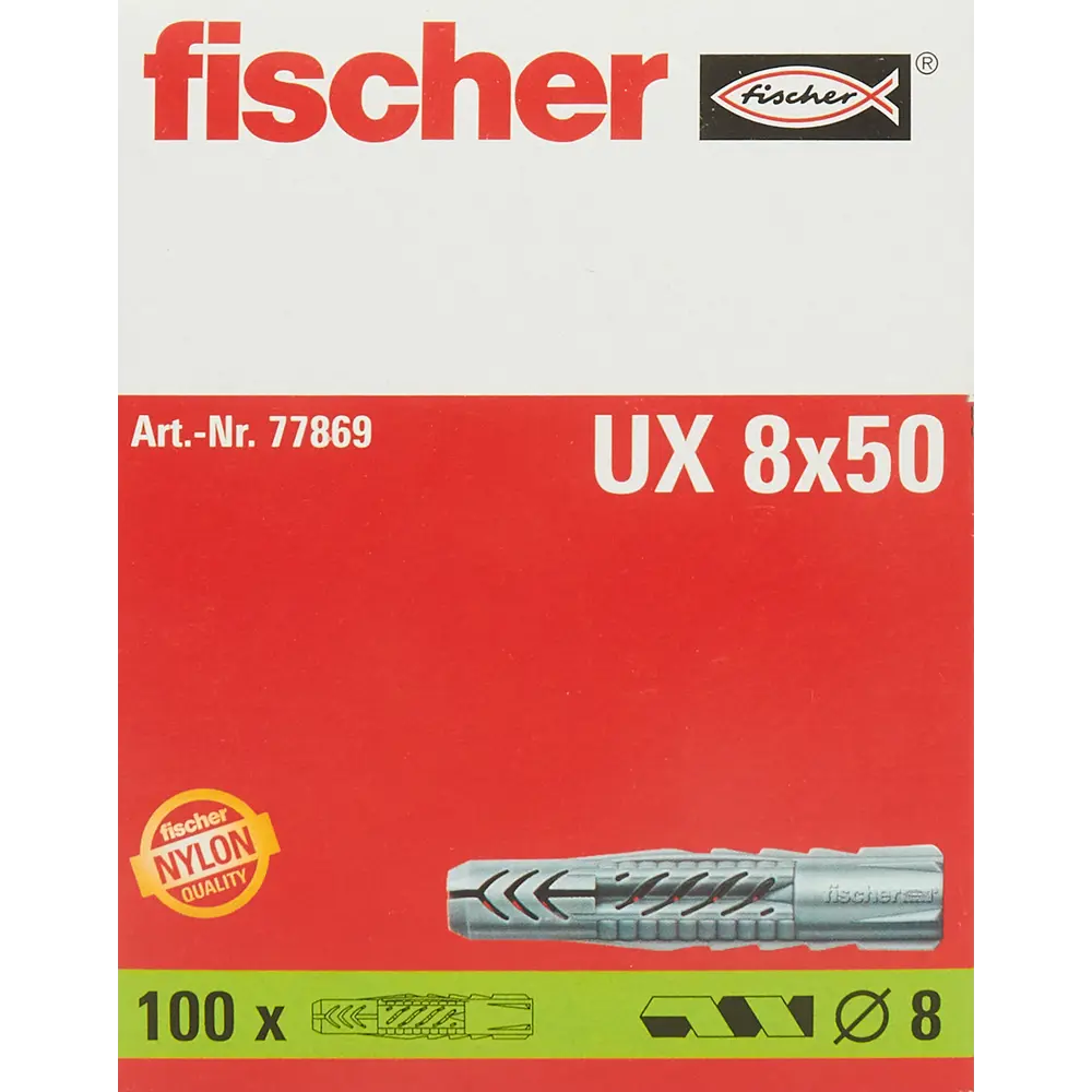 Дюбель универсальный Fischer UX, 8x50 мм, нейлон, 100 шт STLM-2115197 - Вид №3
