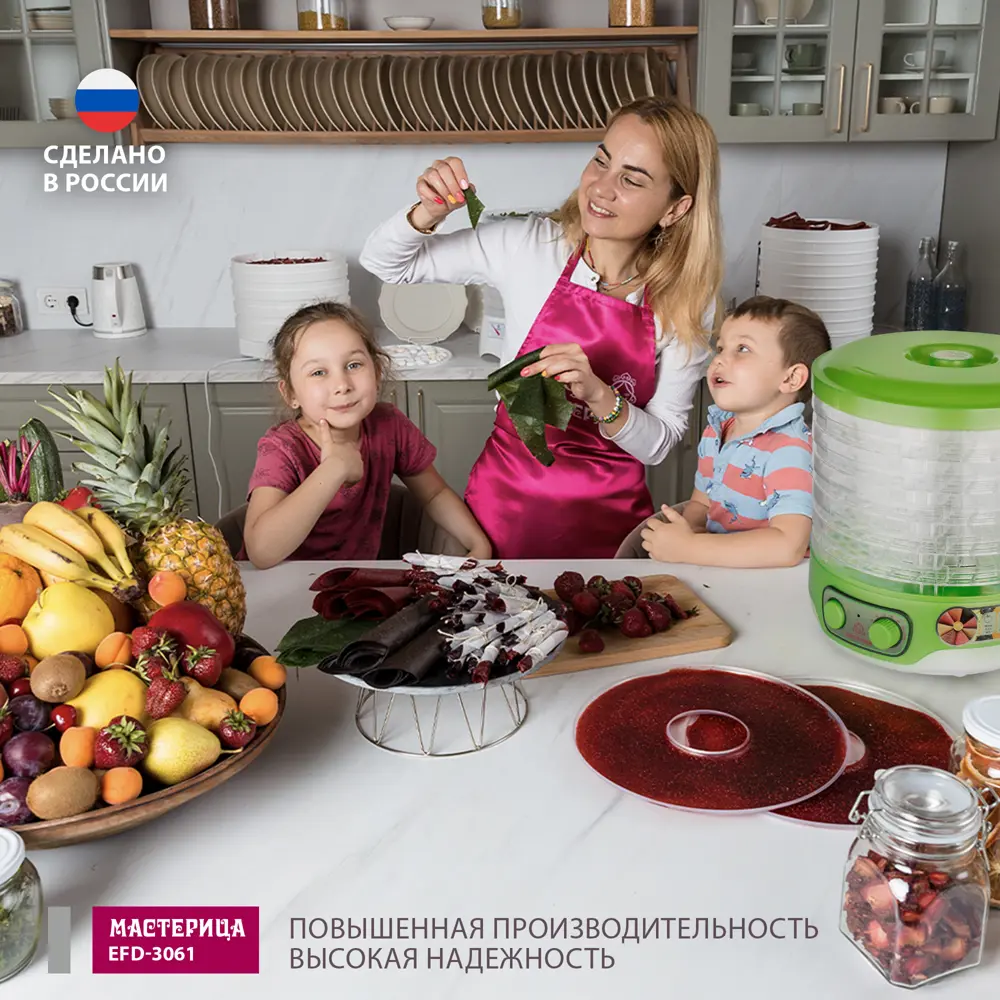 Электрическая сушилка Masterica EFD-3061 для фруктов и овощей с 6 поддонами 89380106 STLM-1399560 - Вид №10