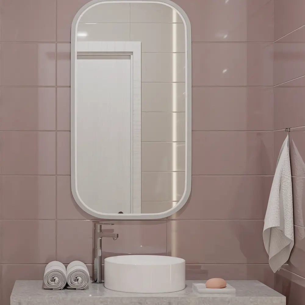 Керамическая плитка Azori Brillo Malva - розовая глянцевая отделка для ванной 87972512 STLM-0946028