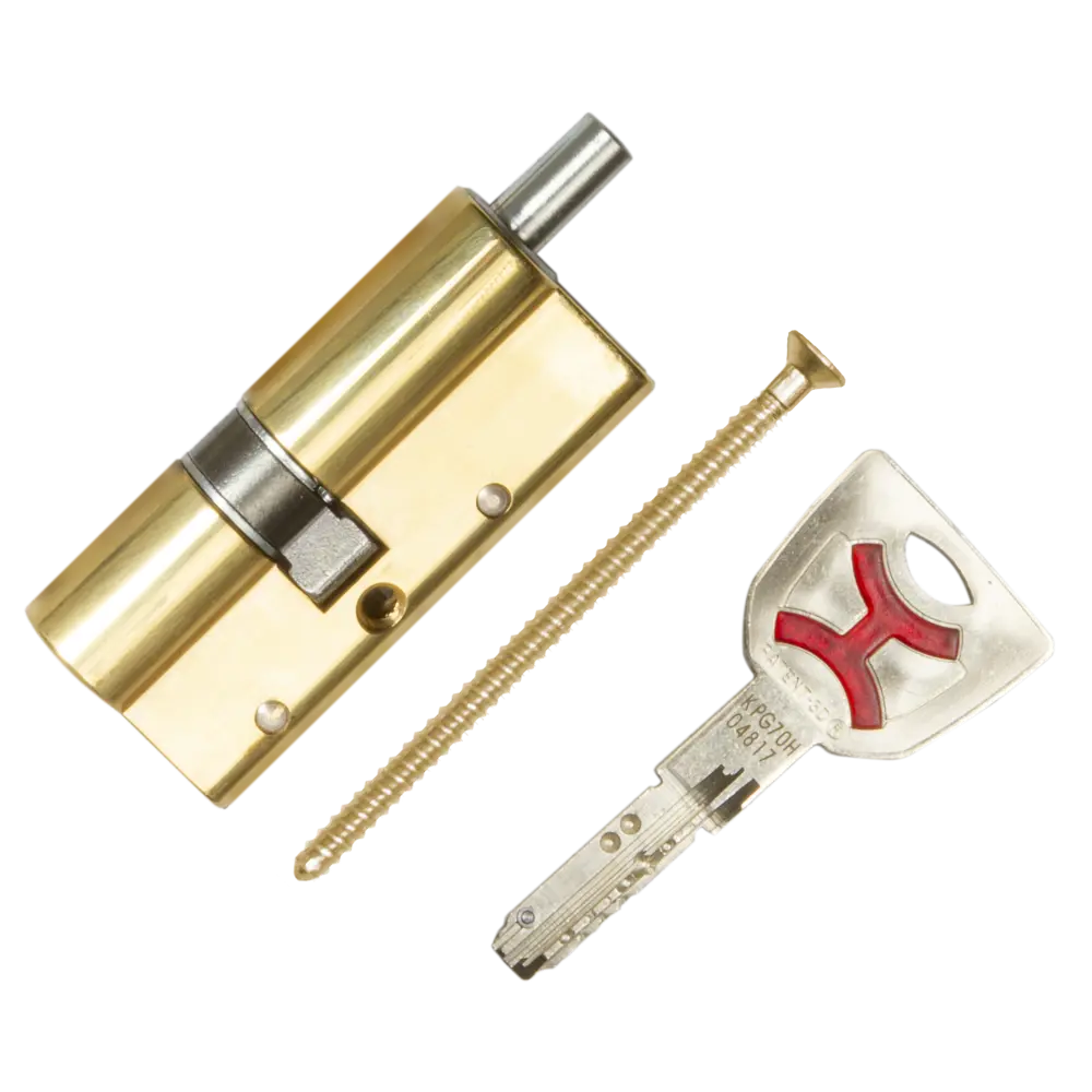 Цилиндр Cisa AP4S 0P3S2-13.66, 30x10x30 мм, ключ/шток, цвет латунь, без вертушки STLM-2134529 - Вид №1