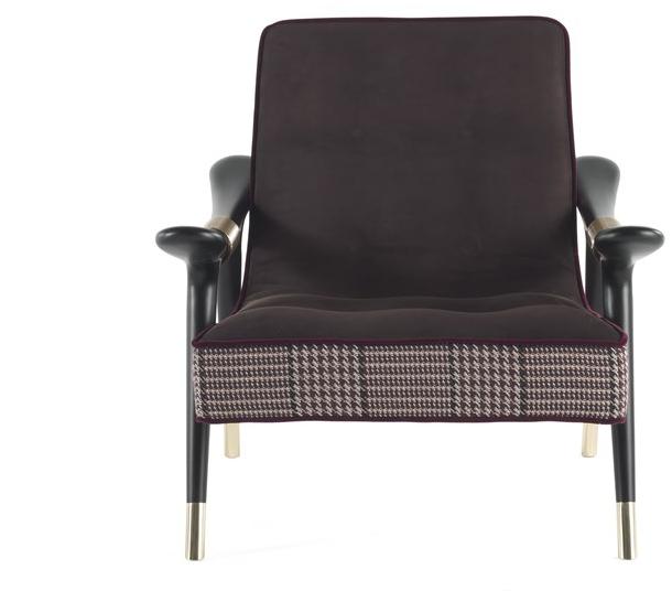 ETRO Home Interiors Мягкое кресло из нубука с подлокотниками  E.maa.221.a  - Вид №1