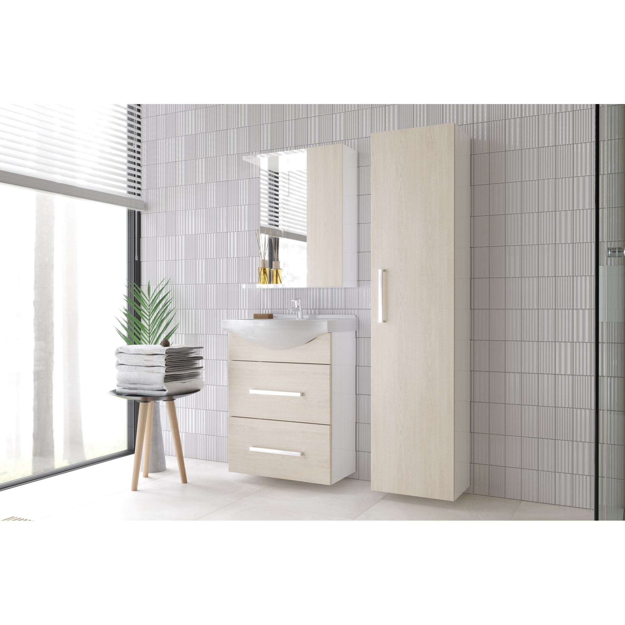 82251423 Шкаф зеркальный подвесной «» 60x75 см цвет бежевый Эстер Santreyd  - Вид №3