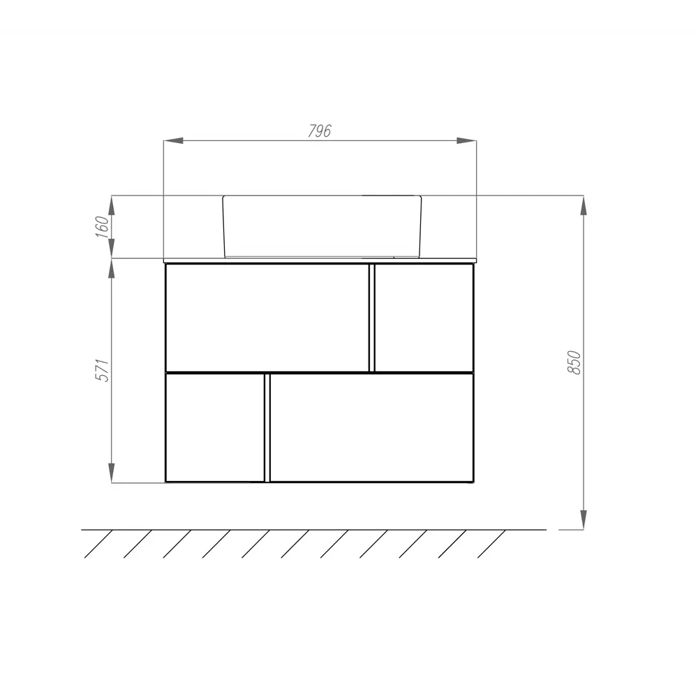 Тумба под раковину подвесная Roca Pilar 80 см цвет синий STLM-2177477 - Вид №10