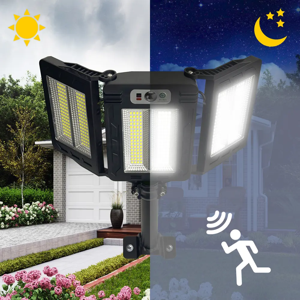 Светильник светодиодный уличный Duwi Solar LED PRO на солнечных батареях с ДУ 40Вт 6500К 750Лм IP65 датчик движения черный STLM-2084474 - Вид №2