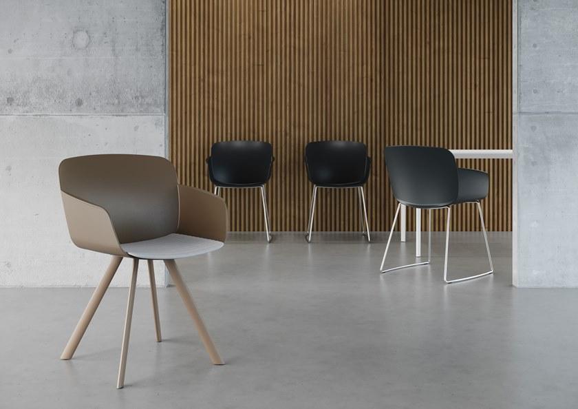 VAGHI Стул с салазками из полипропилена для залов ожидания Libera Li2pc - Вид №5