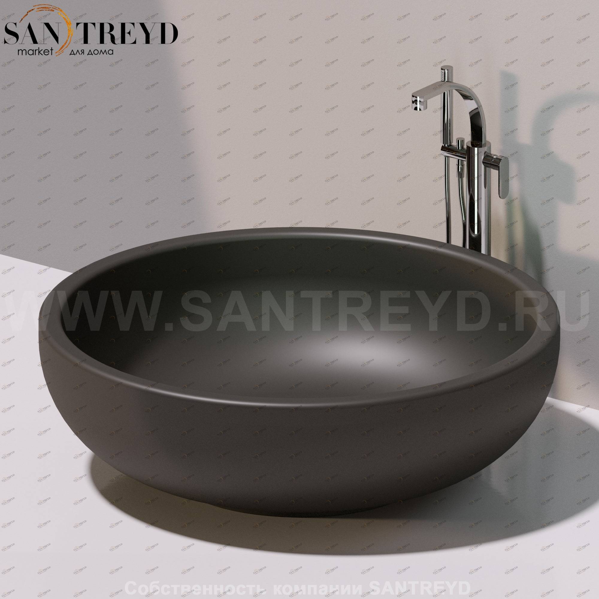 Flaminia FONTANA Ванна свободностоящая 135 см черная FN135.7006 Ceramica Flaminia Fonte FN1357006