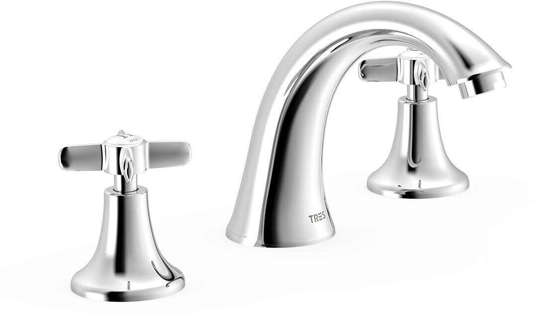 Смеситель для раковины TRES CLASIC с 3 отверстиями на бортике-24210601 TRES