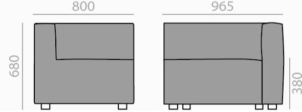 Andreu World Модульное угловое кресло из ткани Dado Sf0303 / sf0305 - Вид №1