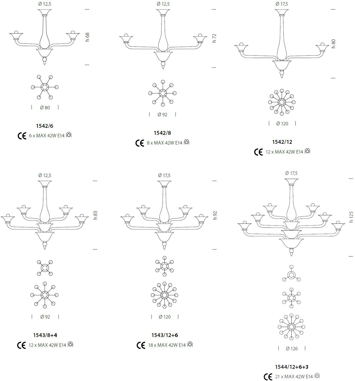 Sylcom Люстра из стекла Corner 1542/1543/1544 - Вид №4