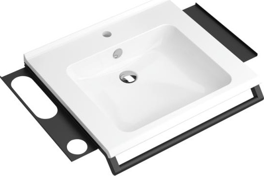 950.19.083 Комплект умывальника с ручкой, 2 полками и крючком HEWI Waschtische 