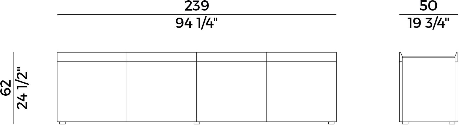 Potocco Комод из ясеня с распашными дверцами Avant 884/mb2 - Вид №5