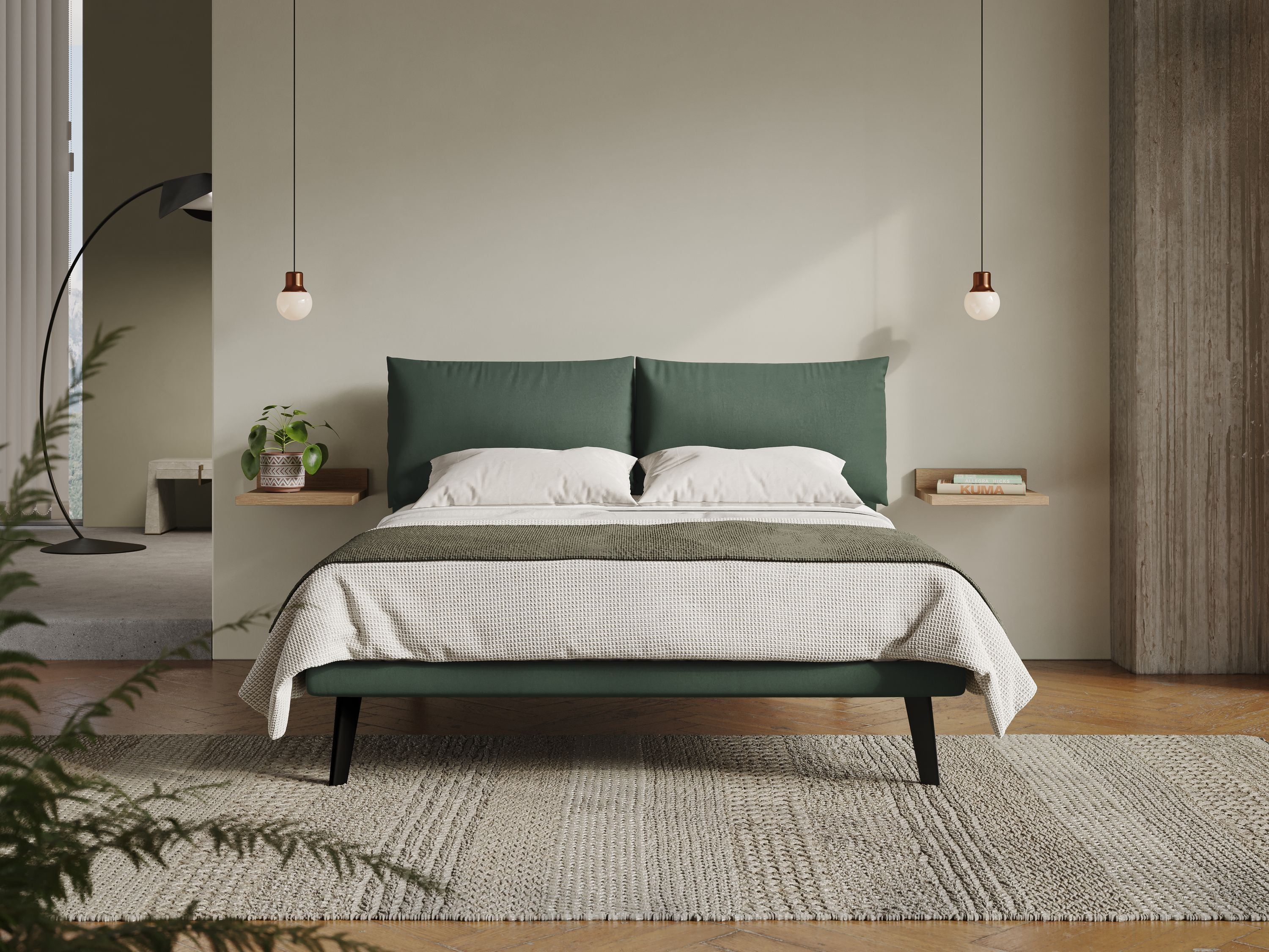 Съемная кровать из ткани с мягким изголовьем Divani.Store ASTRID ARCH-00060077 - Вид №1