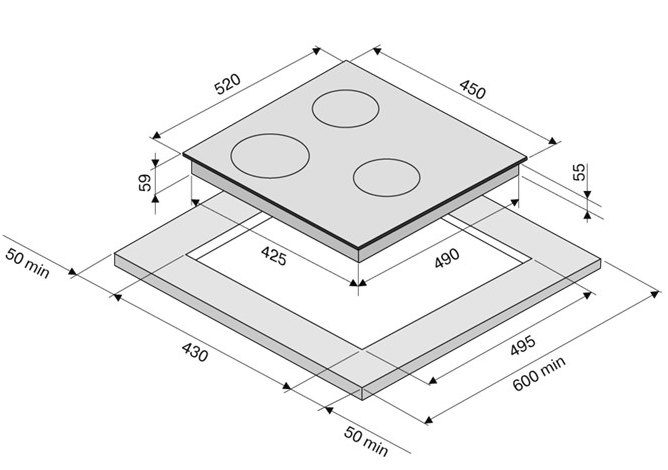 5350497 Индукционная варочная поверхность KRONA REMO 45 BL KRONA1 STDN-0030657 - Вид №6