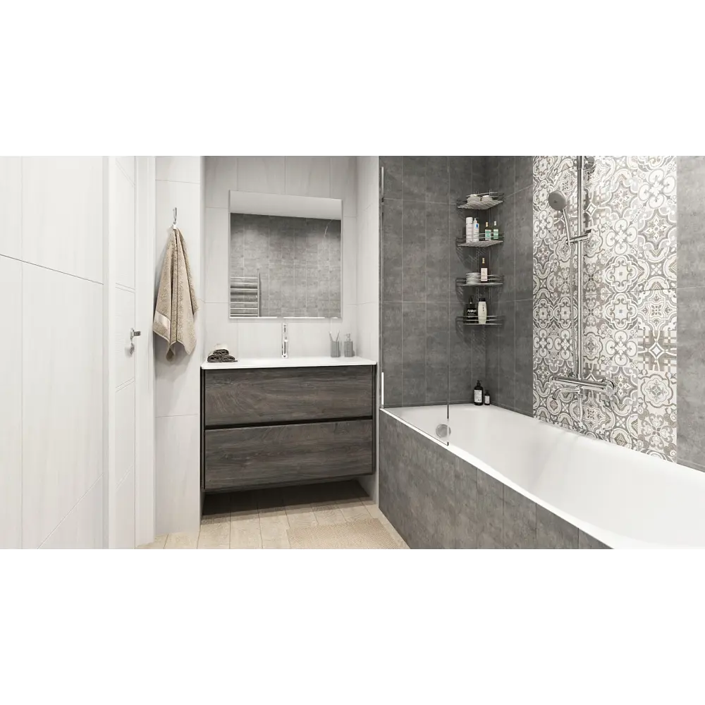 Керамогранит «Патч» 60x15 см 1.36 м2 цвет серый BELANI STLM-2016694 - Вид №6