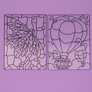 23869 Витражи - Макси *2шт. воздушный шар, стрекоза. AMOS