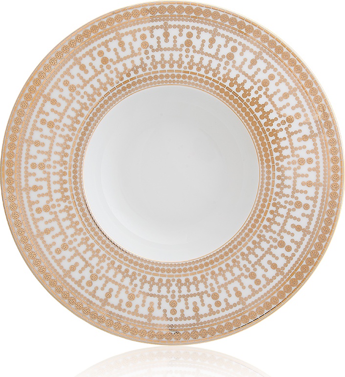 10586073 Haviland Тарелка суповая 28см "Тиара" (белый, золотой декор) Фарфор 