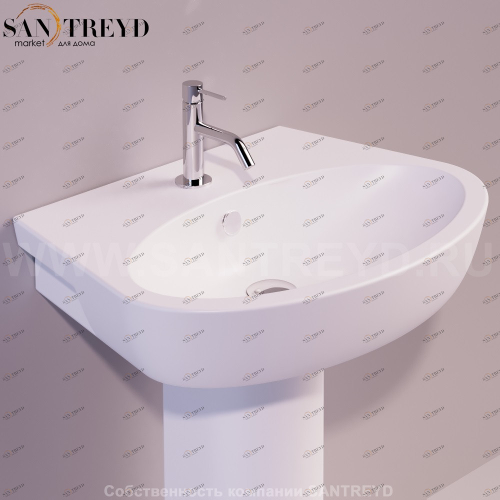 LFT05BIANCOMATT Подвесная раковина настенная овальная Simas LFT Spazio белая