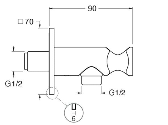Держатель для душа из нержавеющей стали с водоотводом CRISTINA Rubinetterie дополнения для душа / ванны / умывальника - Inox collection ARCH-00105765 - Вид №2