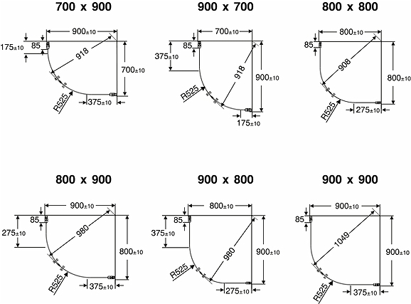 58990190 Душевой уголок IFO Space Complete с гнутыми дверцами, алюминиевый профиль, прозрачное стекло с ручкой, SBNK 900 x 900 - Вид №5