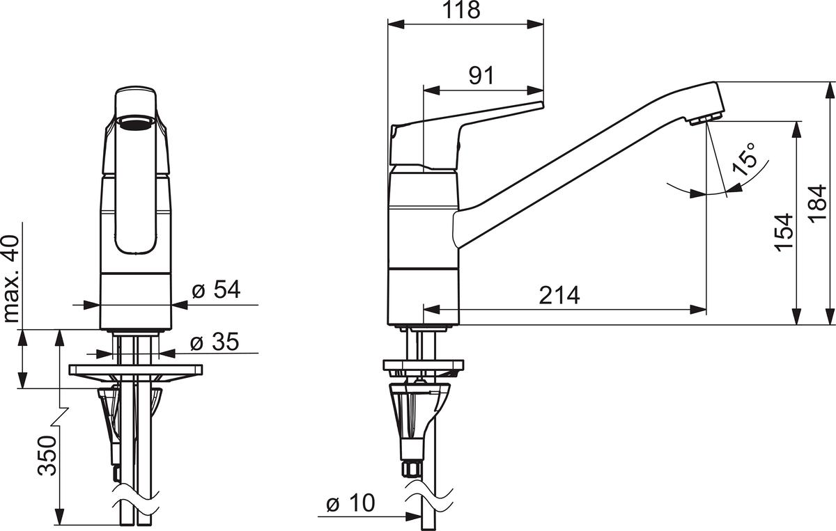 Oras 1820G Смеситель для кухни 1820G Vega Хром  - Вид №1