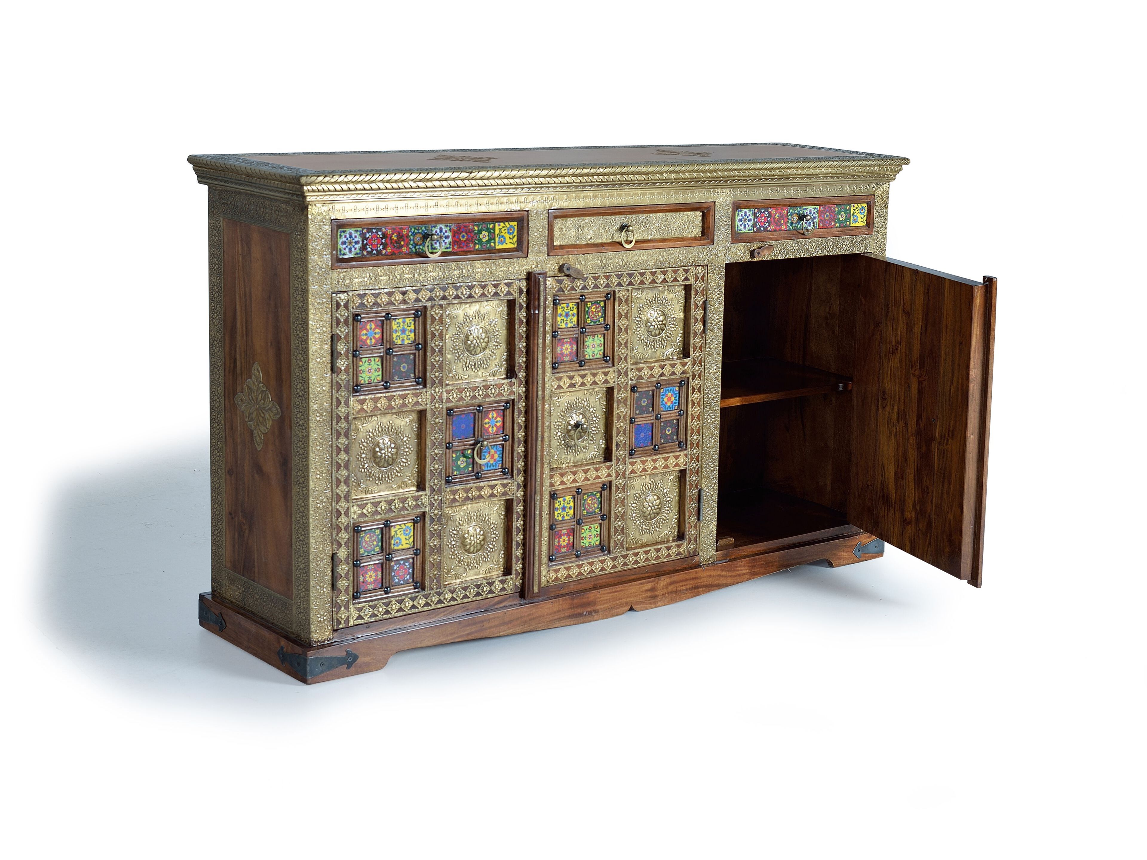 Шкаф из акации с распашными дверцами и ящиками Giner y Colomer Benìn ARCH-00017660 - Вид №1