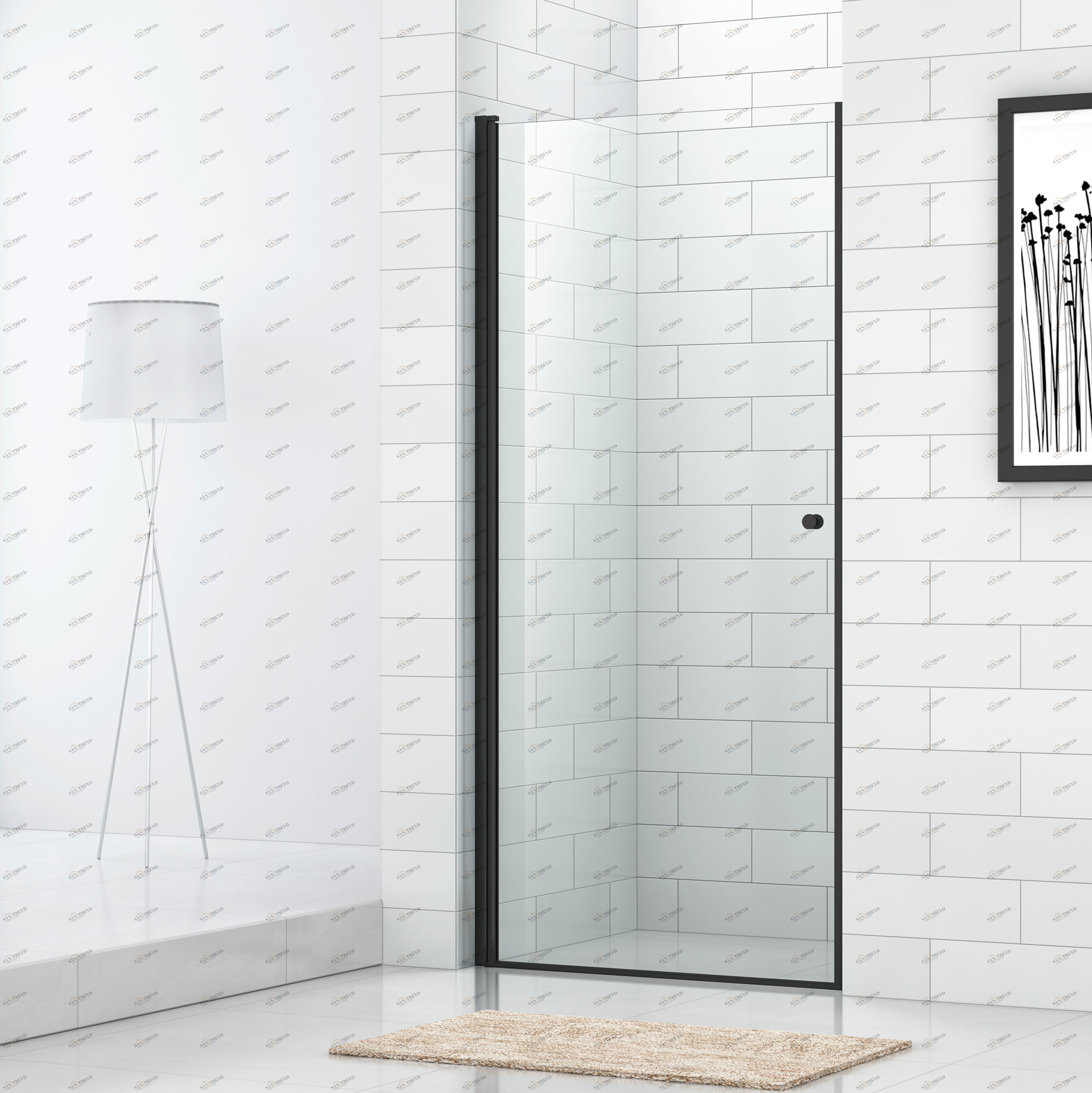 Душевая дверь в нишу CEZARES ECO-O-B-1-90-C-NERO