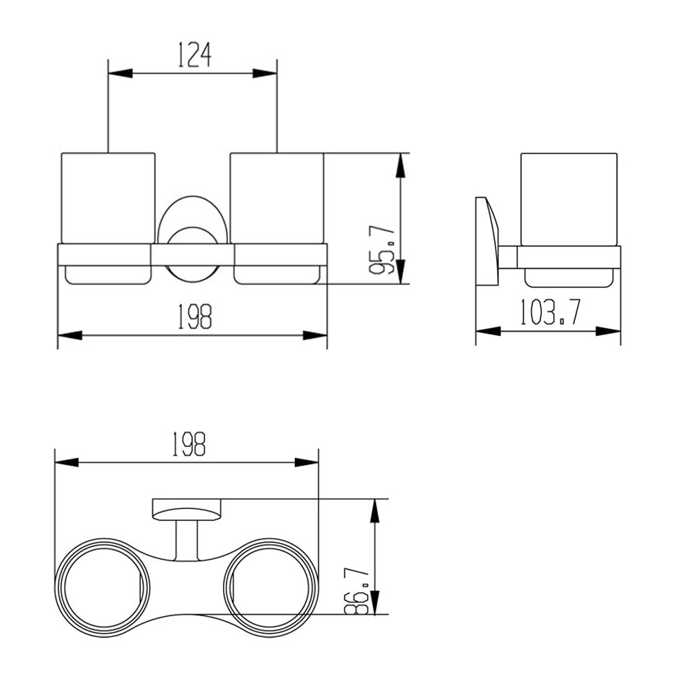 Стакан Raiber R70106 стеклянный, настенный R70106 Santreyd  - Вид №2