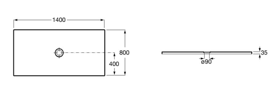 Прямоугольный акриловый ультра-плоский поддон для душа Roca Cratos ARCH-00138031 - Вид №37