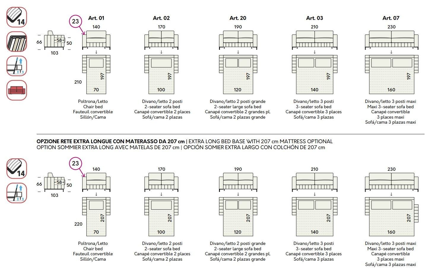 Двуспальный диван-кровать из ткани Felis Day &amp ARCH-00046407 - Вид №10