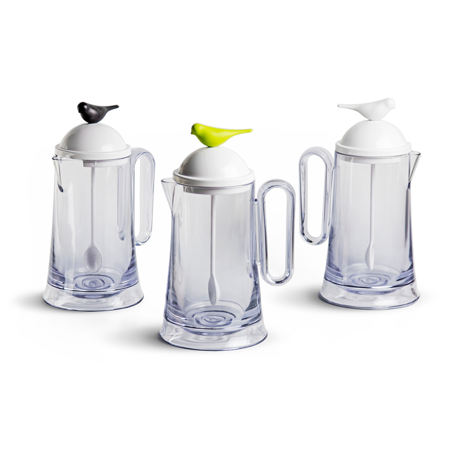 QL10301-WH-WH Кувшин sparrow с ложкой, белый Qualy  - Вид №2