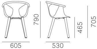 Pedrali Кожаное кресло с подлокотниками Fox 3727 - Вид №7