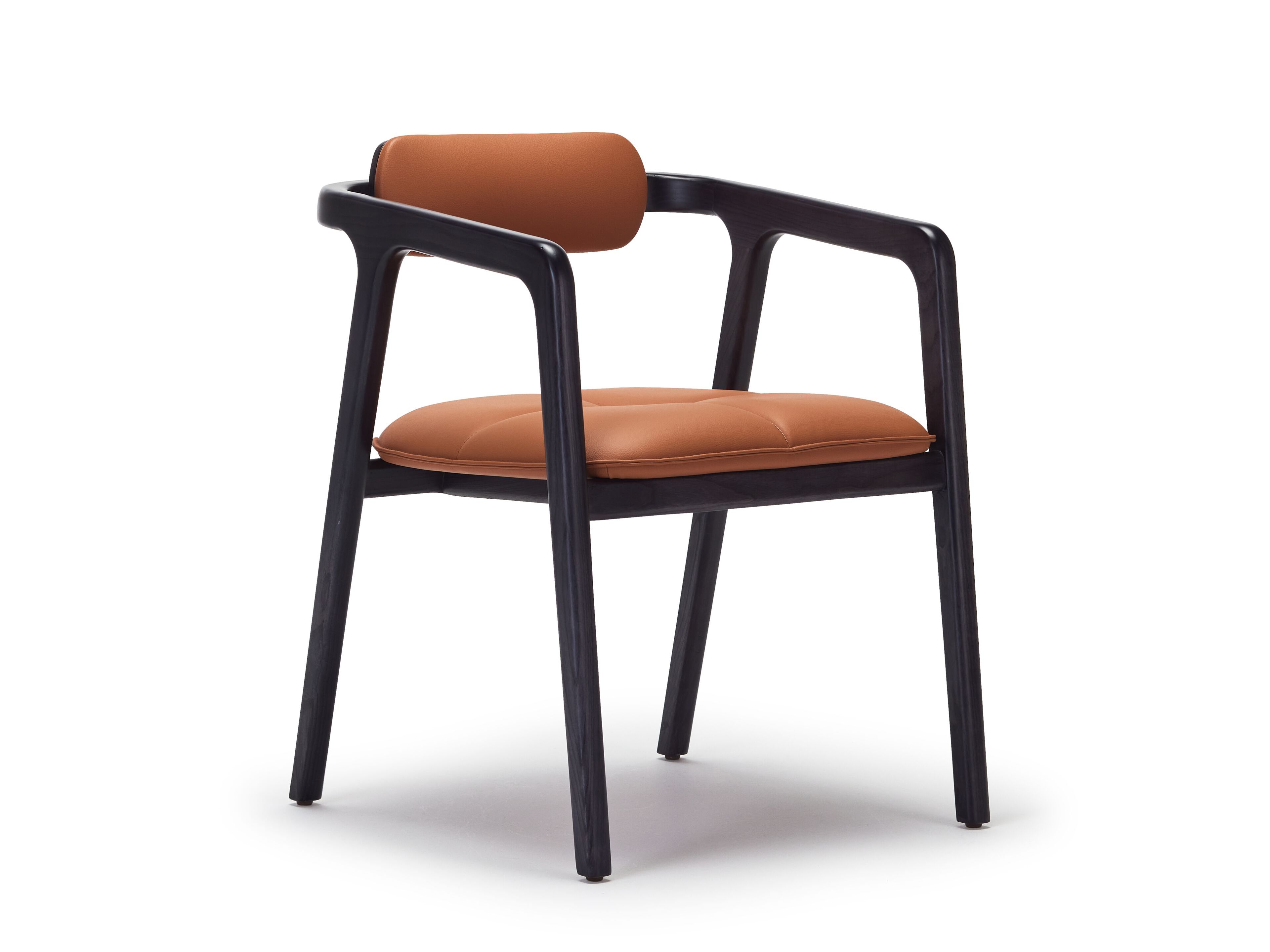 Стул из кожи и ясеня с подлокотниками Papell Design гостиница ARCH-00114405 - Вид №5