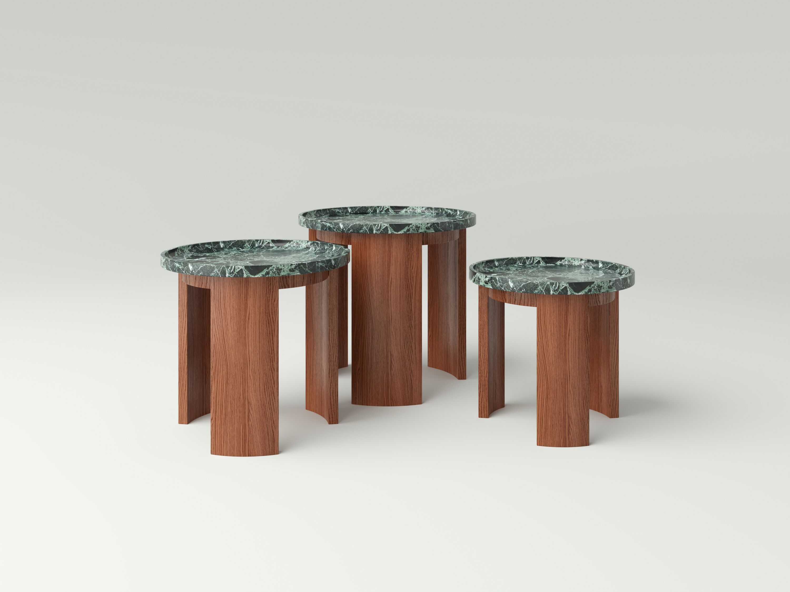 Круглый журнальный столик из грецкого ореха с мраморной столешницей NITZAN HOME MAMOUNIA ARCH-00152712