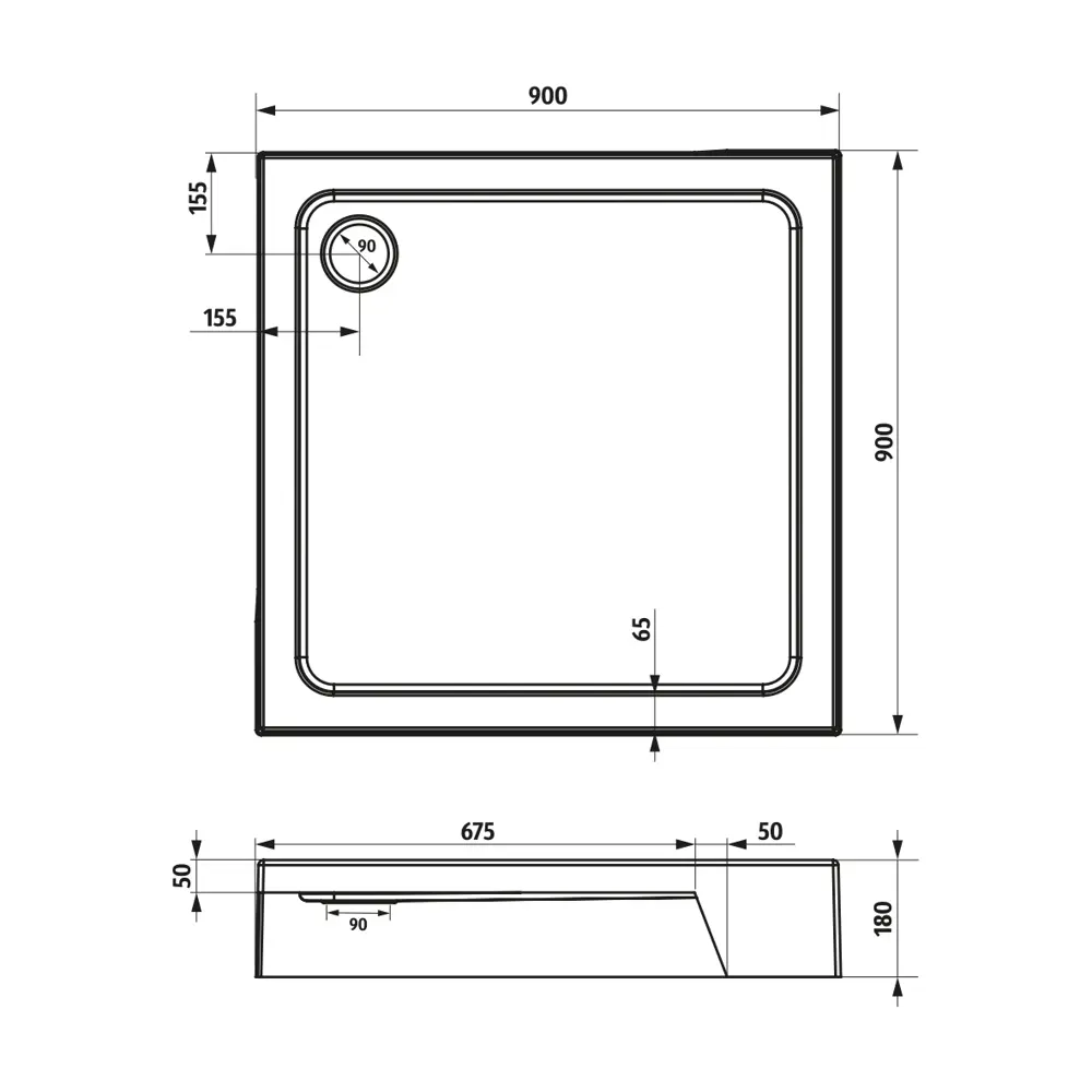 Душевой поддон SENSEA Basic 90×90 см для компактных санузлов 82658172 STLM-0033005 - Вид №6