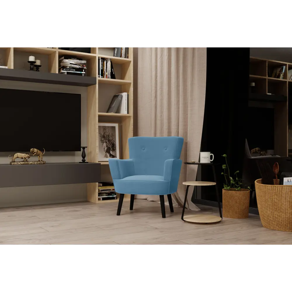 Кресло полиэстер Seasons Вилли 77x86x76 см цвет голубой STLM-2078930 - Вид №4