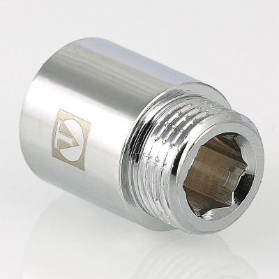 VTr.198.C.0580 Фитинг резьбовой – удлинитель хромированный Valtec 3/4" x 80 мм  - Вид №1