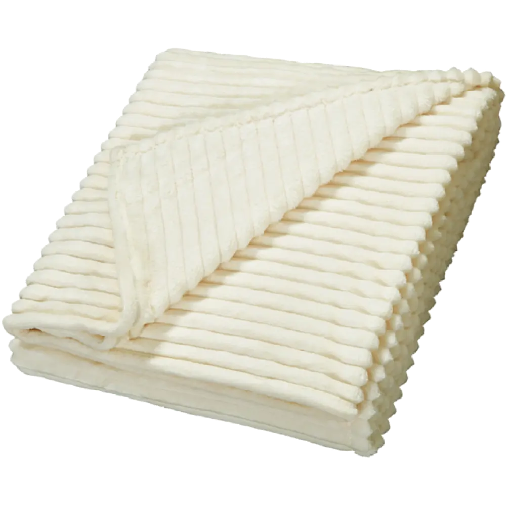 Плед Strips 150x200 см велсофт цвет молочный Santreyd STLM-2080621