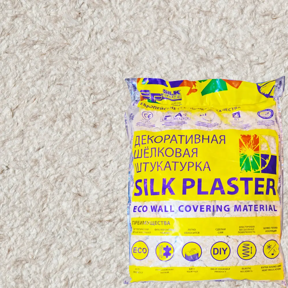 Жидкие обои Silk Plaster Оптима 054 1 кг цвет белый с вкраплениями 82453397 STLM-2061970 