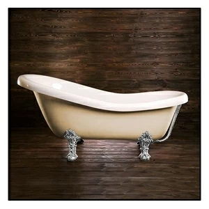 Ванна Akcjum Rectime 175 WR-01-05-Ch-J овальная кремовая с хромированными ножками