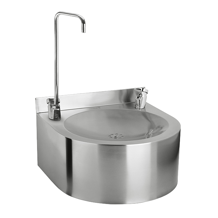 83625 Нержавеющий питьевой фонтан с нажимной арматурой, арматура для налива стакана SANELA 