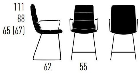 KFF Табурет кухонный на санках с подлокотниками Arva light sun-id-1419462 - Вид №3