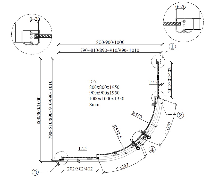 Душевой уголок CEZARES RETRO-A-R-2-100-SCORREVOLE-CP-Br - Вид №1